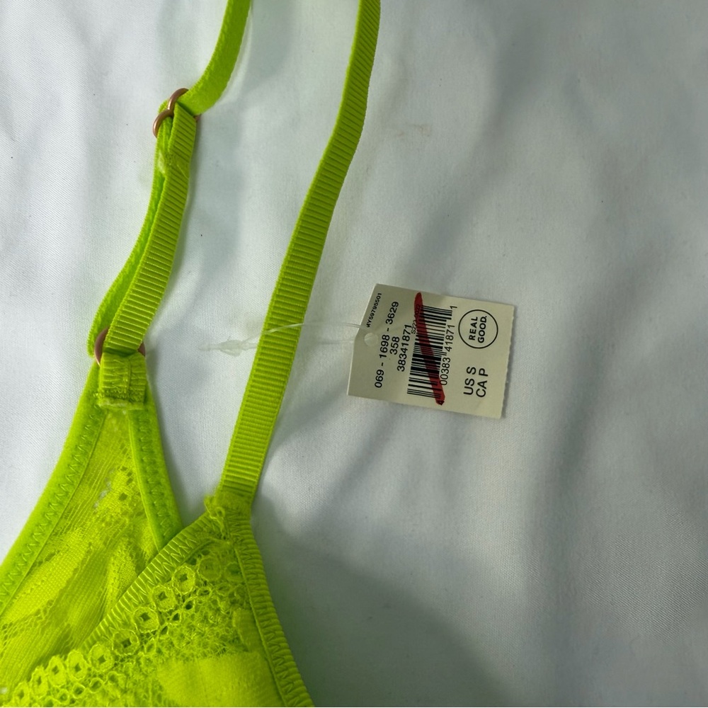 Aerie Lace Bralette in Neon Yellow-Green Size Small NWT - Picture 2 of 7